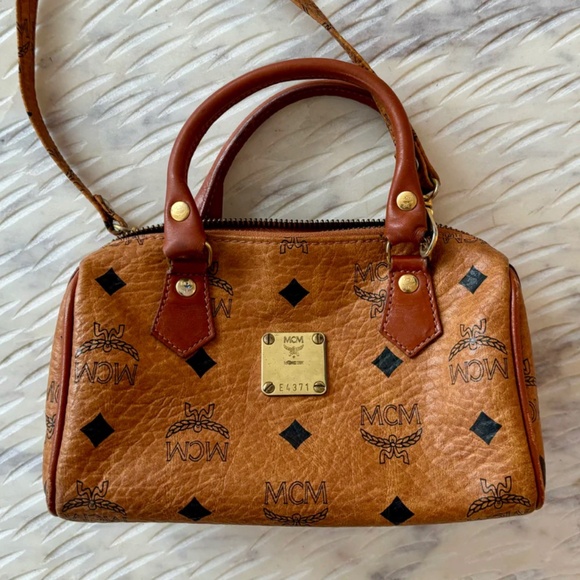 Authentic MCM Mini Speedy Boston Cognac Bag - Picture 2 of 10